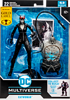 Batman: Arkham City - Catwoman (Black & White Variant) DC Multiverse Gold Label 7” Scale Action Figure (Solomon Grundy Build-A-Figure)