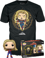 Captain Marvel (2019) - Captain Marvel Diamond Glitter Pop! Vinyl Figure & T-Shirt Box Set